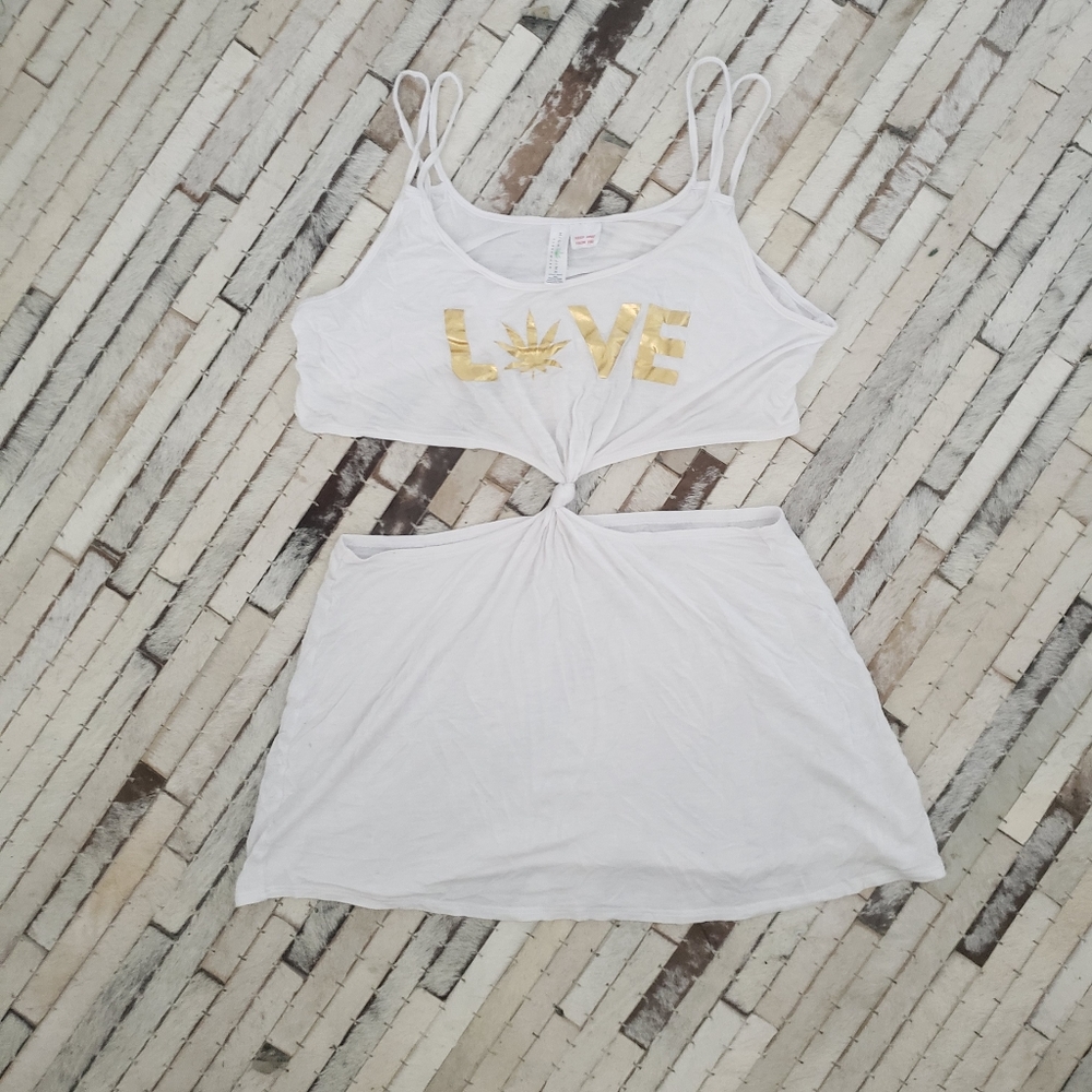 HIGH JINX White Knotted Cutout Dress
